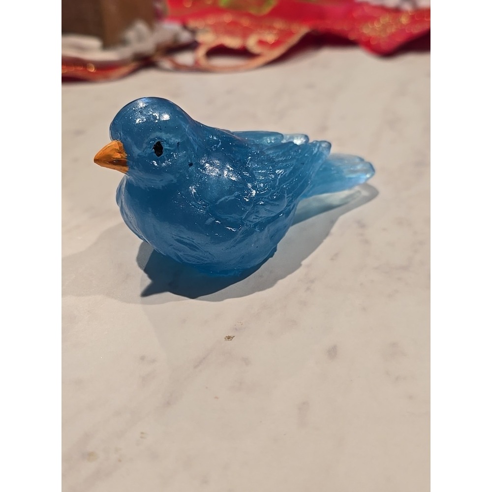 Handmade Resin Bird Blue Decoration Gift. 642